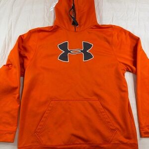 Under Armour Mens XXL Blaze Orange Hoodie Loose Fit Logo